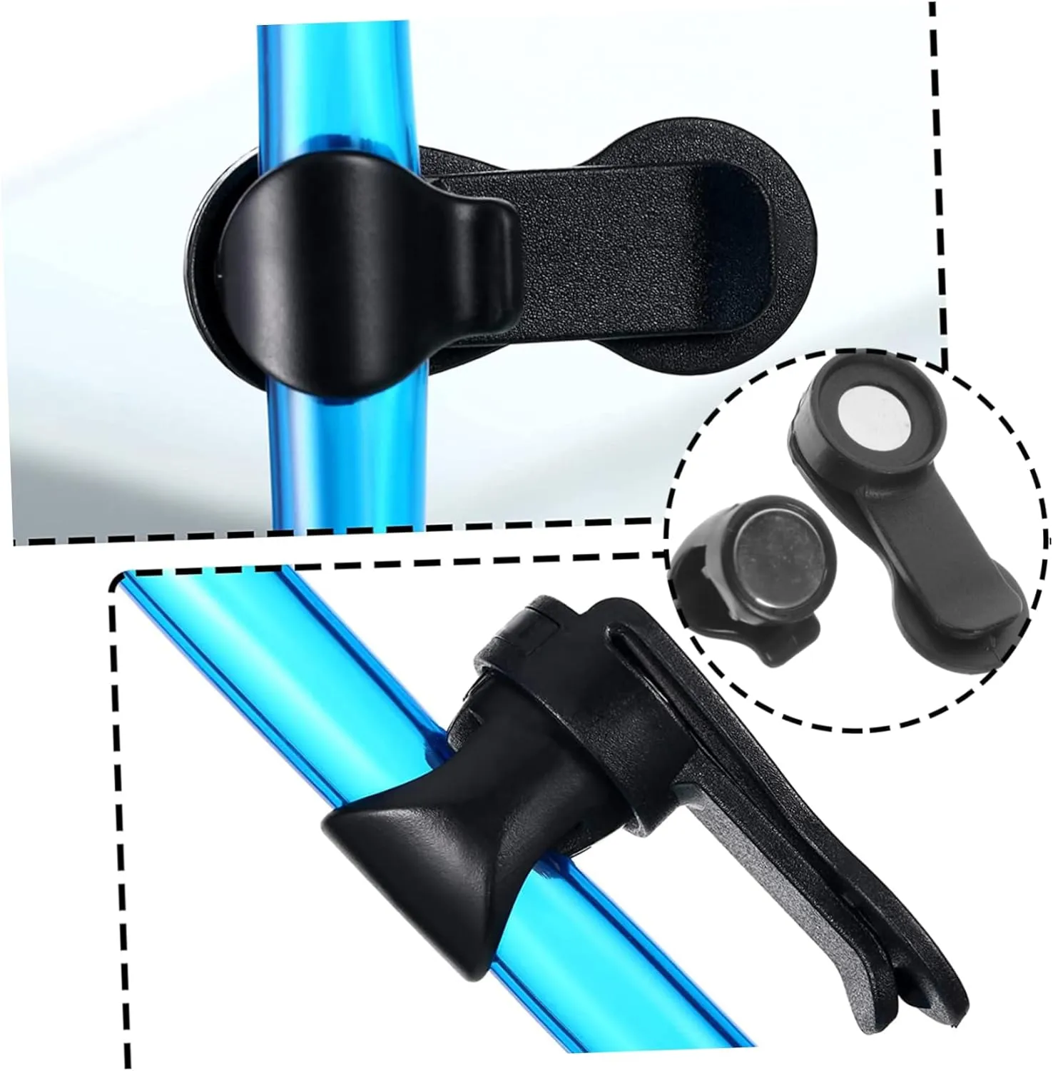 POPETPOP Convenient Water Tube Clips Black Magnet Portable Magnetic Buckle Abs Adjustable Water Tube Clips