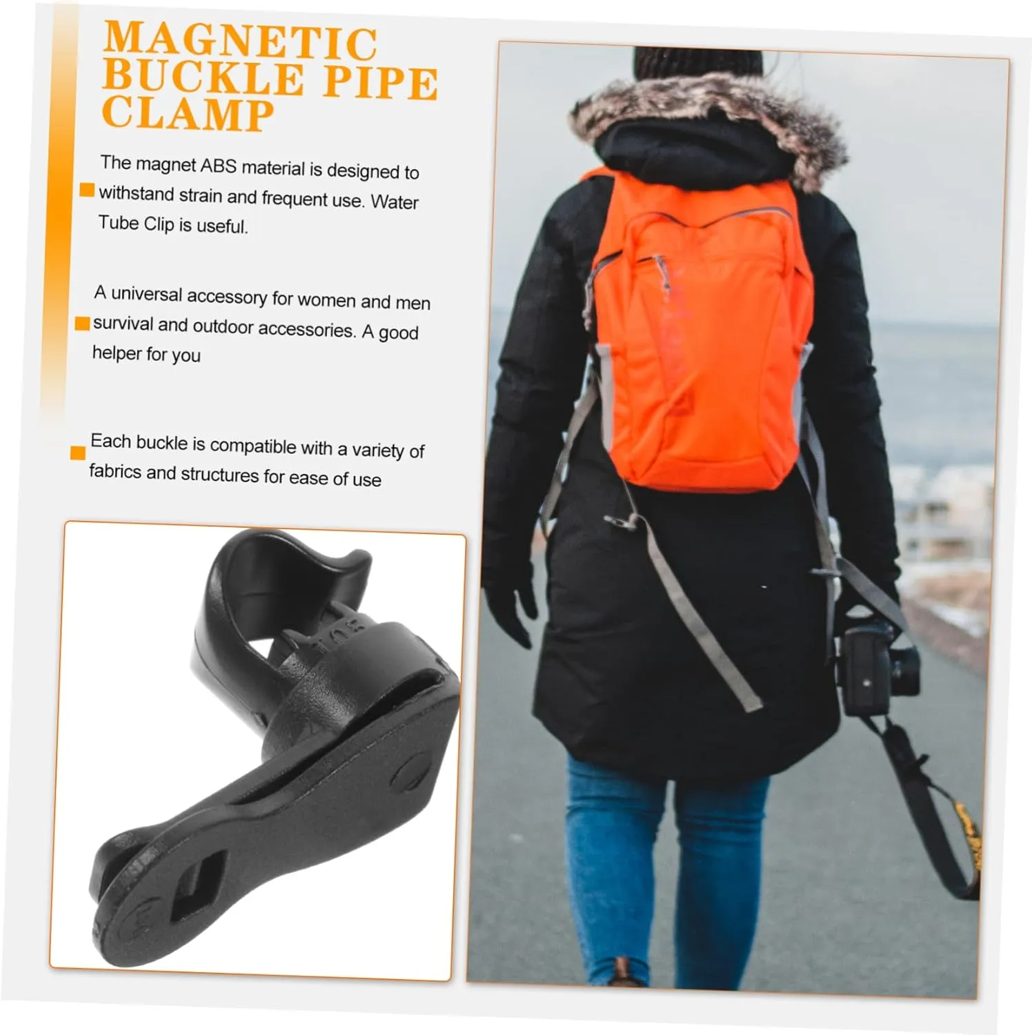 POPETPOP Convenient Water Tube Clips Black Magnet Portable Magnetic Buckle Abs Adjustable Water Tube Clips