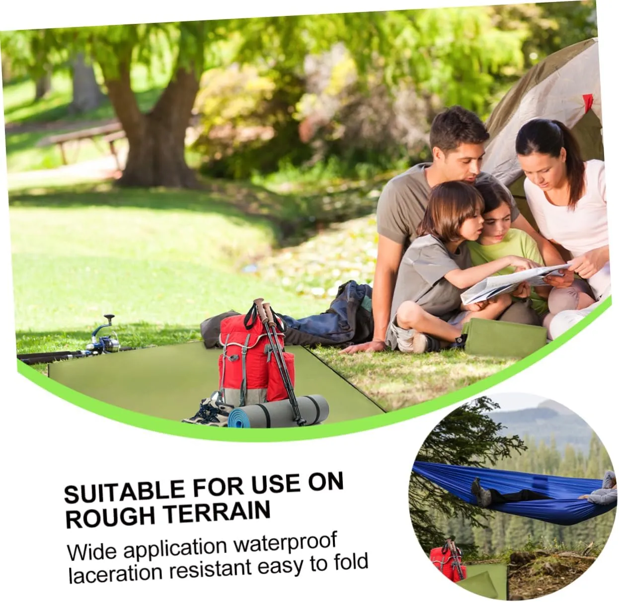 POPETPOP Waterproof Ground Mat Oxford Cloth Tent Camping Portable Outdoor Blanket Beach Pad 210x300cm