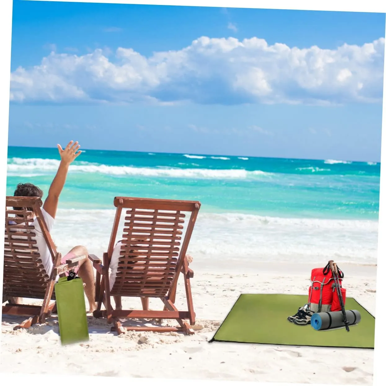 POPETPOP Waterproof Ground Mat Oxford Cloth Tent Camping Portable Outdoor Blanket Beach Pad 210x300cm