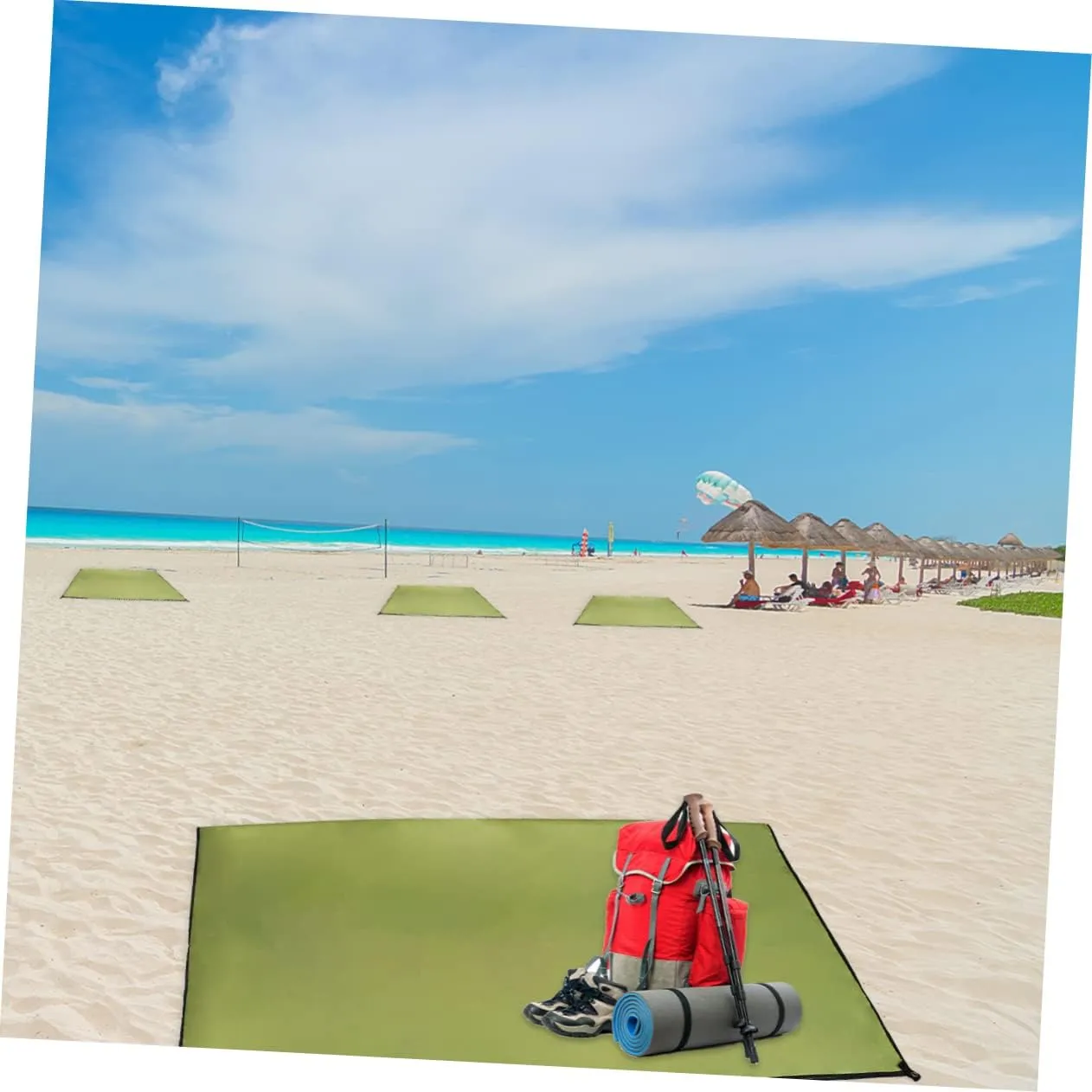 POPETPOP Waterproof Ground Mat Oxford Cloth Tent Camping Portable Outdoor Blanket Beach Pad 210x300cm