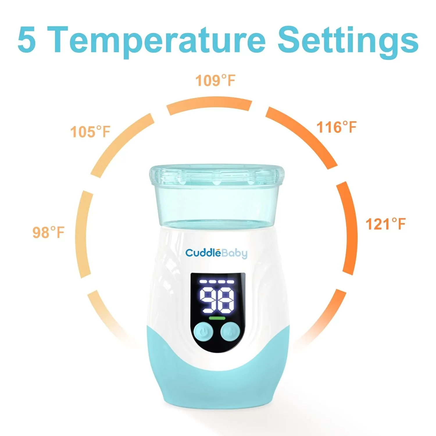 Portable Bottle Warmer for Travel, Cordless Baby Bottle Warmer, Rechargeable Bottle Warmer with 8 Adapters, 1 Milk Powder Container, Compatible with Most Bottle, Fast Heating, Blue