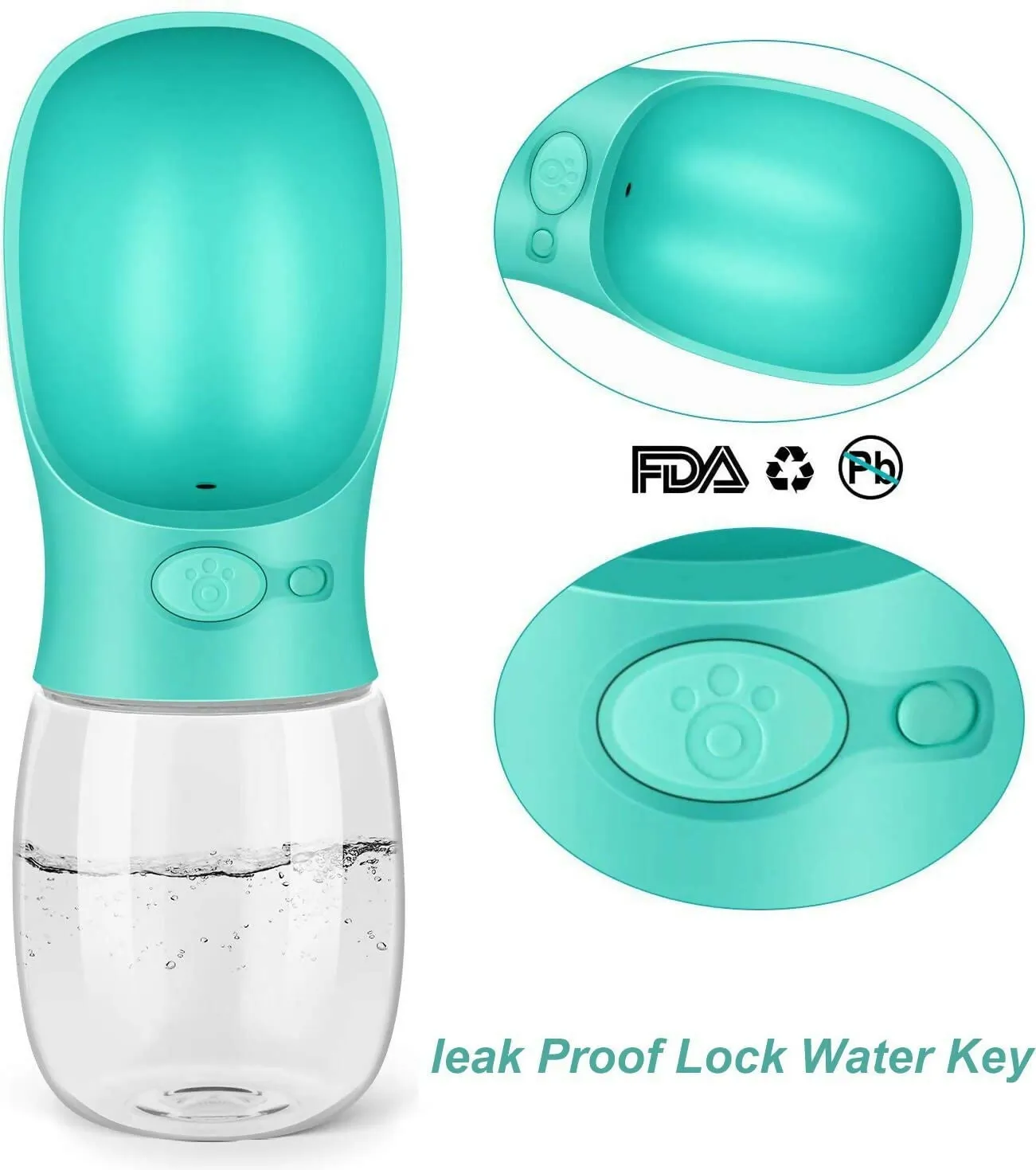 Portable Dog Water Bottle 350ml Leak-Proof Pet Water Dispenser for Dogs & Cats ( Multicolor )