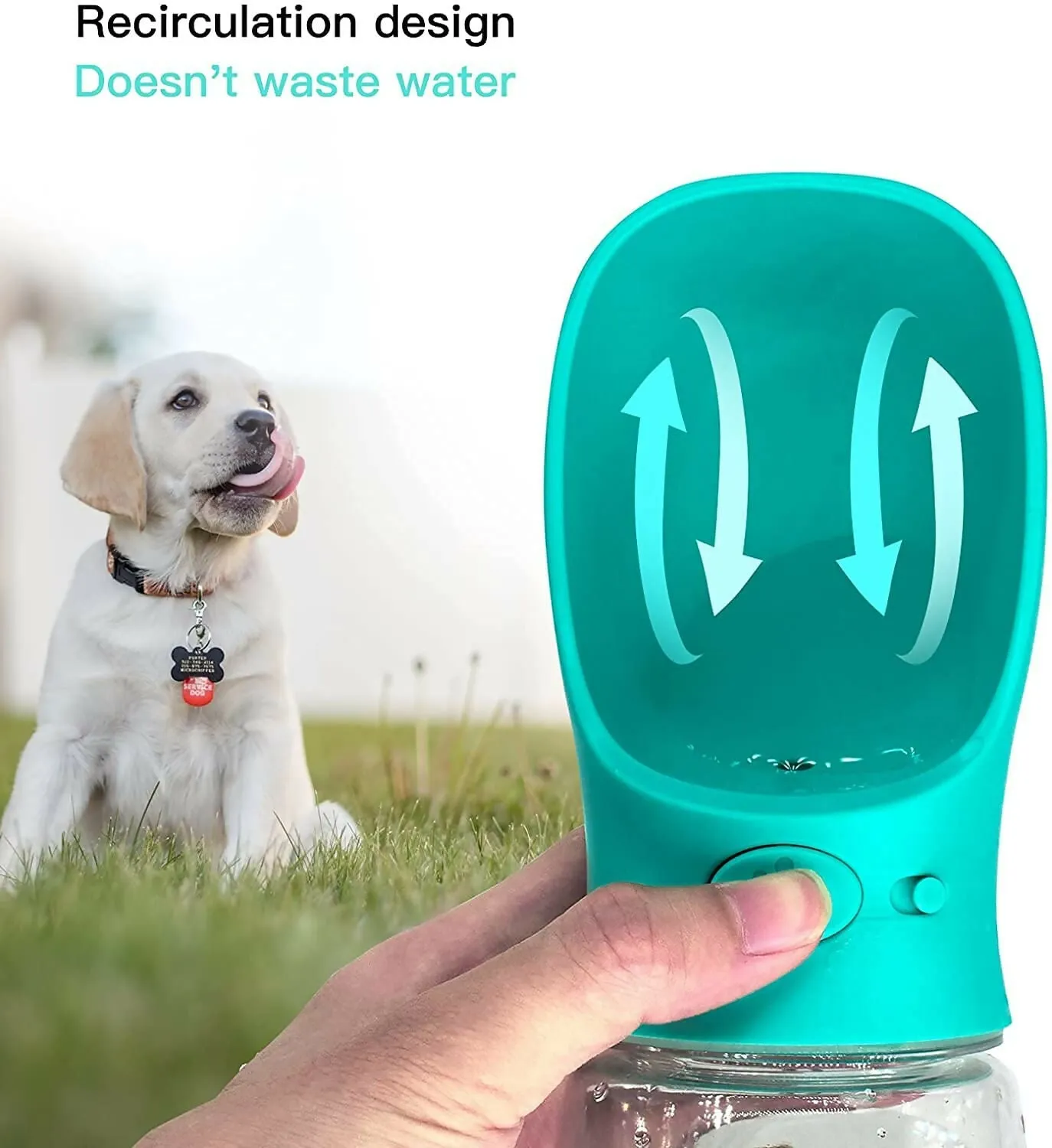 Portable Dog Water Bottle 350ml Leak-Proof Pet Water Dispenser for Dogs & Cats ( Multicolor )
