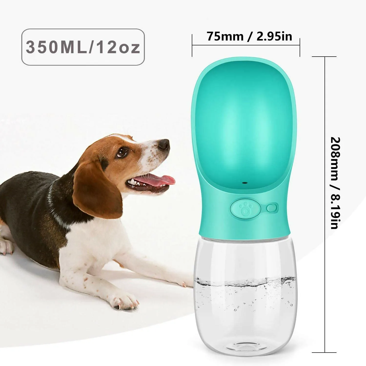Portable Dog Water Bottle 350ml Leak-Proof Pet Water Dispenser for Dogs & Cats ( Multicolor )