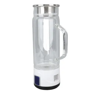 Portable Hydrogen Water Bottle 1000ml High Borosilicate Glass with Stainless Steel Lid Touch Electrolysis Switch Leakproof Design