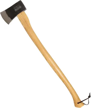 Prandi Axes Yankee C45 Forged Carbon Steel Hatchet - Hickory Handle with Leather String - Ideal for Firewood, Splitting, and Chopping - 35.43" L x 7.95" W, 1800g Head 3.086.18.TH - No Sheath
