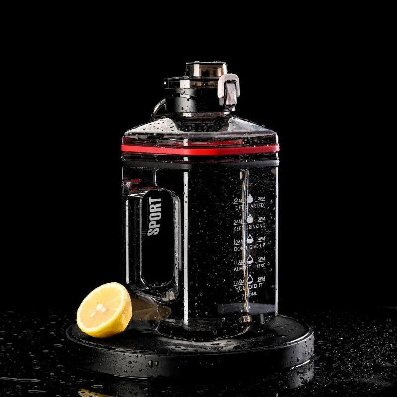 Premium 2.2L Large Capacity Sports Water Bottle – Leak-Proof, Eco-Friendly Direct Drinking Water Jug with Motivational Time Markings – Portable for Hiking, Cycling, Gym, Running, and Outdoor Activities