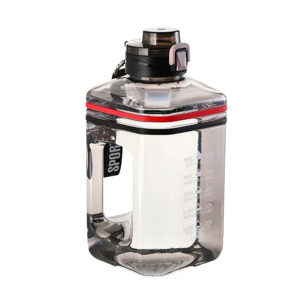 Premium 2.2L Large Capacity Sports Water Bottle – Leak-Proof, Eco-Friendly Direct Drinking Water Jug with Motivational Time Markings – Portable for Hiking, Cycling, Gym, Running, and Outdoor Activities