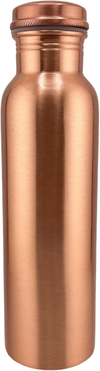 Premium Ayurvedic Handcrafted Plain Wide-Mouth Copper Water Bottle – Leak-Proof Cap, 100% Pure Copper, Eco-Friendly Design for Optimal Hydration. (Plain 32 Oz.)