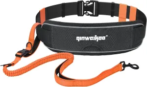 Premium Hands Free Dog Leash,Adjustable Waist Belt for Large Dogs Walking Up to 125 lbs,Shock Absorbing Bungee Dog Leash,Reflective Safety Leash Belt for Jogging,Biking,Hiking,Running,Training Dogs.