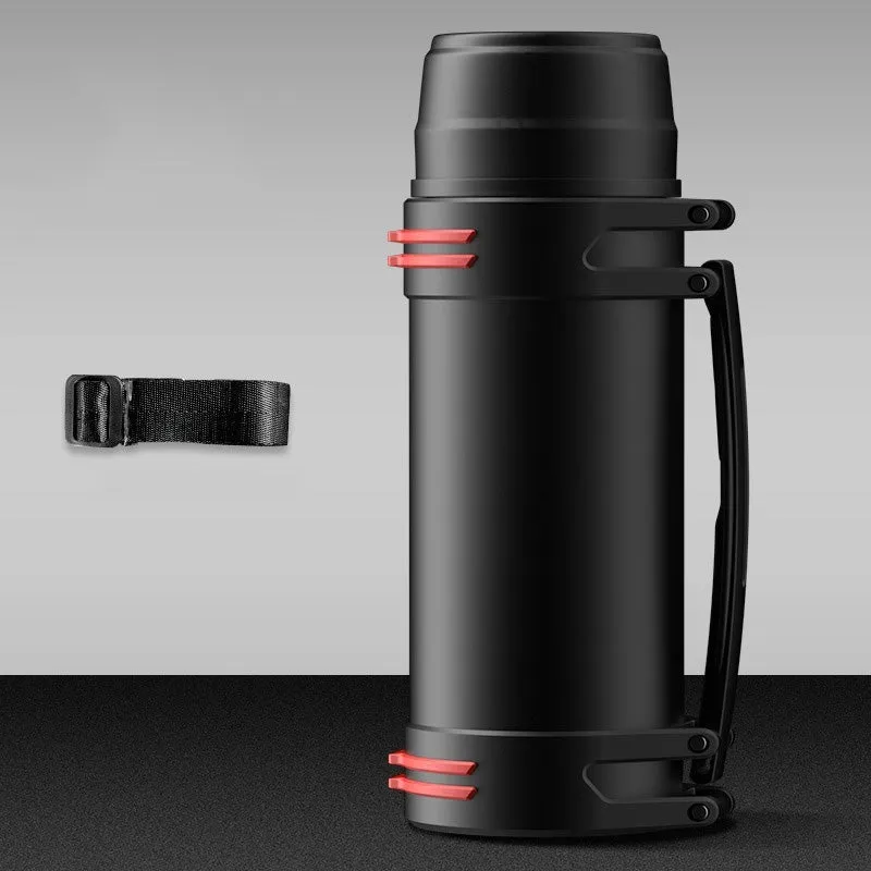 Premium Insulated Stainless Steel Water Bottle – 4L Thermal Flask, Double Vacuum Insulation, Leak-Proof, Soft Handle, Hot & Cold Beverage Container for Outdoor Use, Coffee/Tea Bottle with Carrying Strap