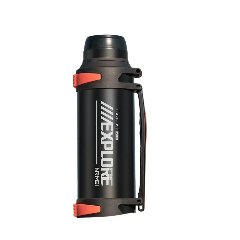 Premium Insulated Stainless Steel Water Bottle – 4L Thermal Flask, Double Vacuum Insulation, Leak-Proof, Soft Handle, Hot & Cold Beverage Container for Outdoor Use, Coffee/Tea Bottle with Carrying Strap