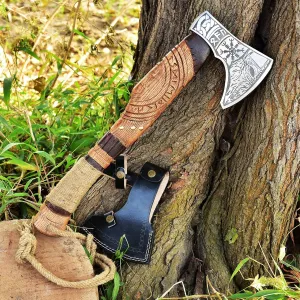 Premium Quality Handmade Viking Axe Carbon Steel Blade Rosewood Handle Camping Outdoor Hunting Hatchet Norse Axe Camping Axe Anniversary Birthday Gift Ideas