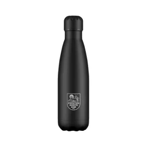 Preston North End Retro Crest Engraved Water Bottle - Black