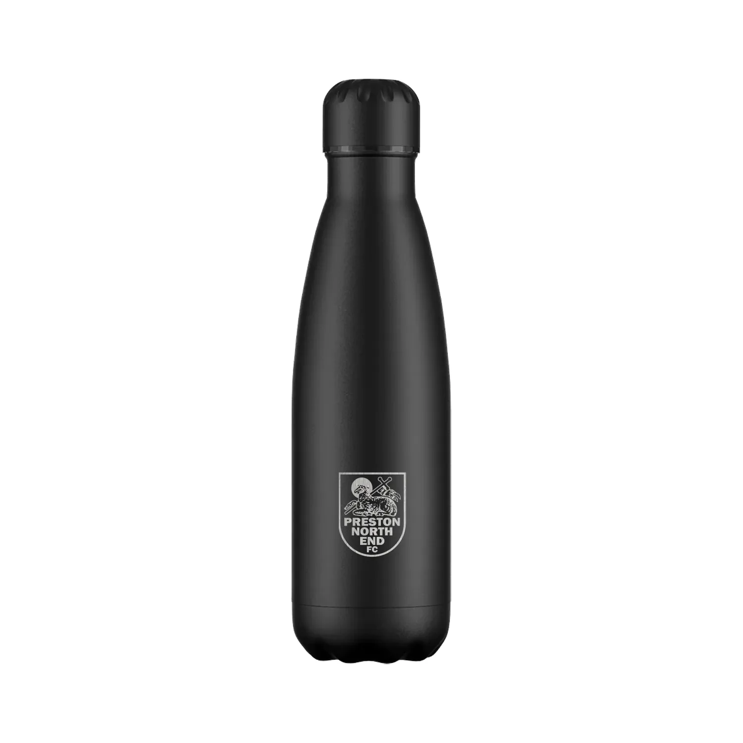 Preston North End Retro Crest Engraved Water Bottle - Black
