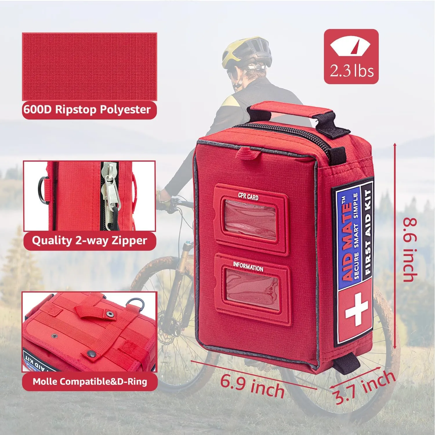 Pro First Aid Kit with Molle System Portable Emergency Survival Kits Trauma Medical Kit for Home, Office, Car, Outdoor, Hiking, Travel, Camping…