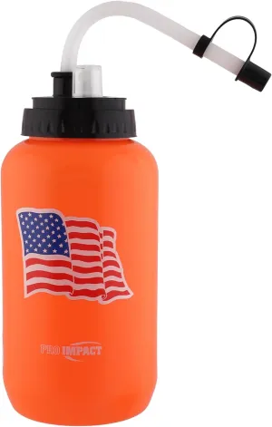 Pro Impact Squeezable Water Bottle with Bendable Long Straw and Spray cap - LDPE BPA Free Plastic - Hydration for Baseball Hockey Gym MMA Yoga Boxing Cycling Softball Football Lacrosse (35.5 Oz.)