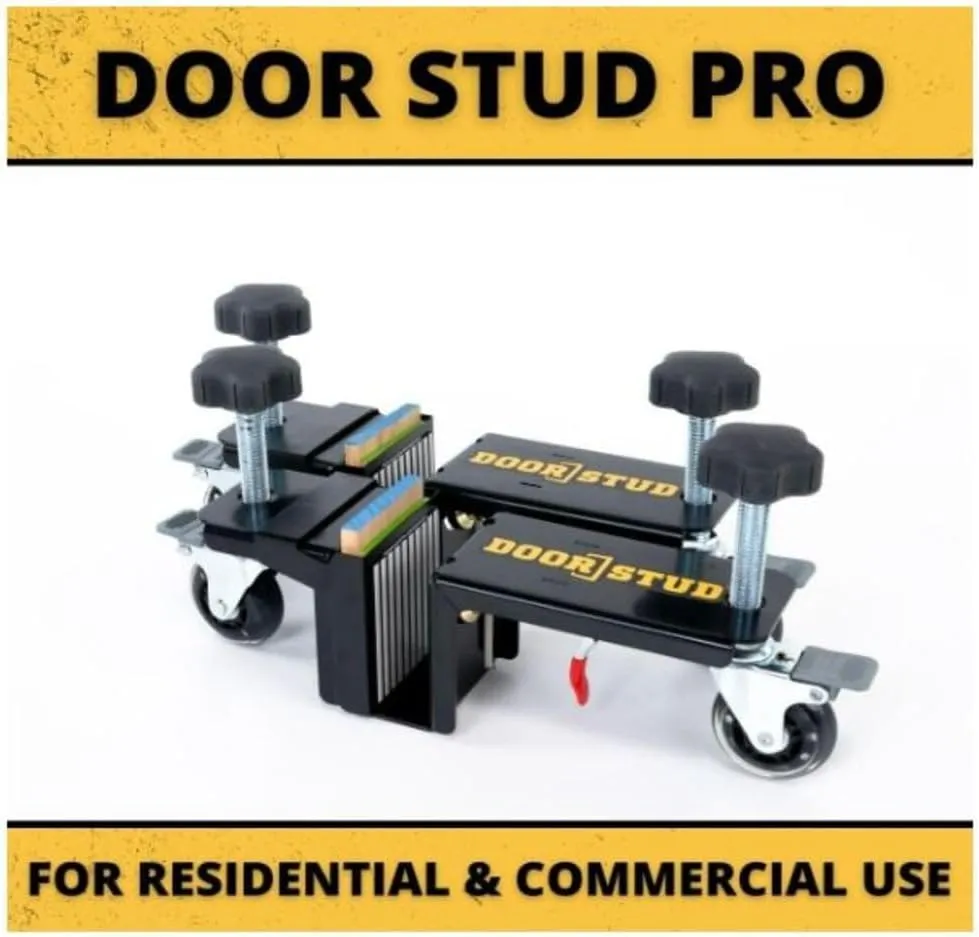 Pro with Infinite Spacer: Steel-Constructed Door Installation Tool for Home Improvement - Vertically Adjustable for Pre-Hung & Slab Doors - 300-lbs Weight Capacity