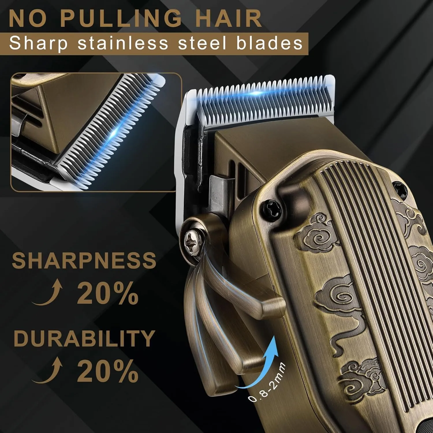 Professional Hair Clipper for Men Hair Cutting Kit Men's Beard Trimmer Hair Trimmer Shaver Cordless Barber Clippers and Trimmers Set Bronze