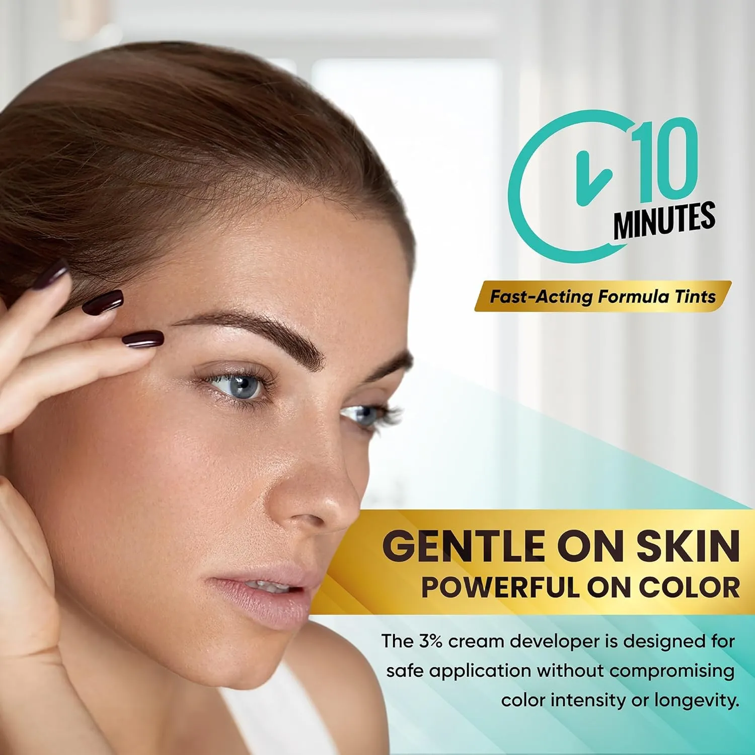 Professional Tint Kit Semi-Permanent 40 Applications Lasts 4-6 Weeks Spot Coloring Set WaterprooF (Dark Brown, 25 ML)