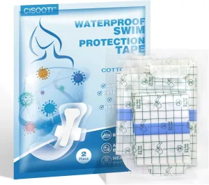 Protection Tape Waterproof Adhesive Bandages,Transparent Film Dressing,Waterproof Bandages for Swimming,Suitable for Use in Swimming Pools, Hot Tubs and Other Public,2 Pcs Large Bandages.