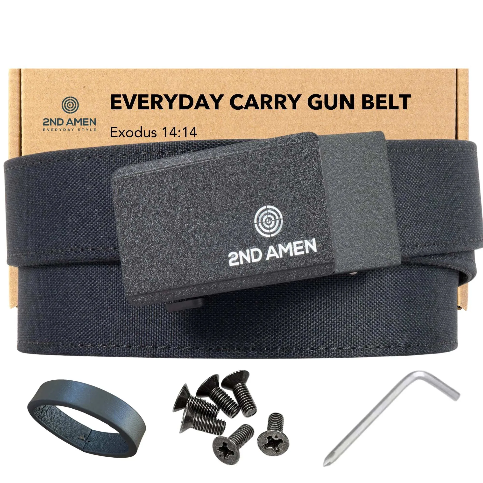 Protector 1.0 EDC Gun Belt 1.5", Large Up to 61" Waist, Black