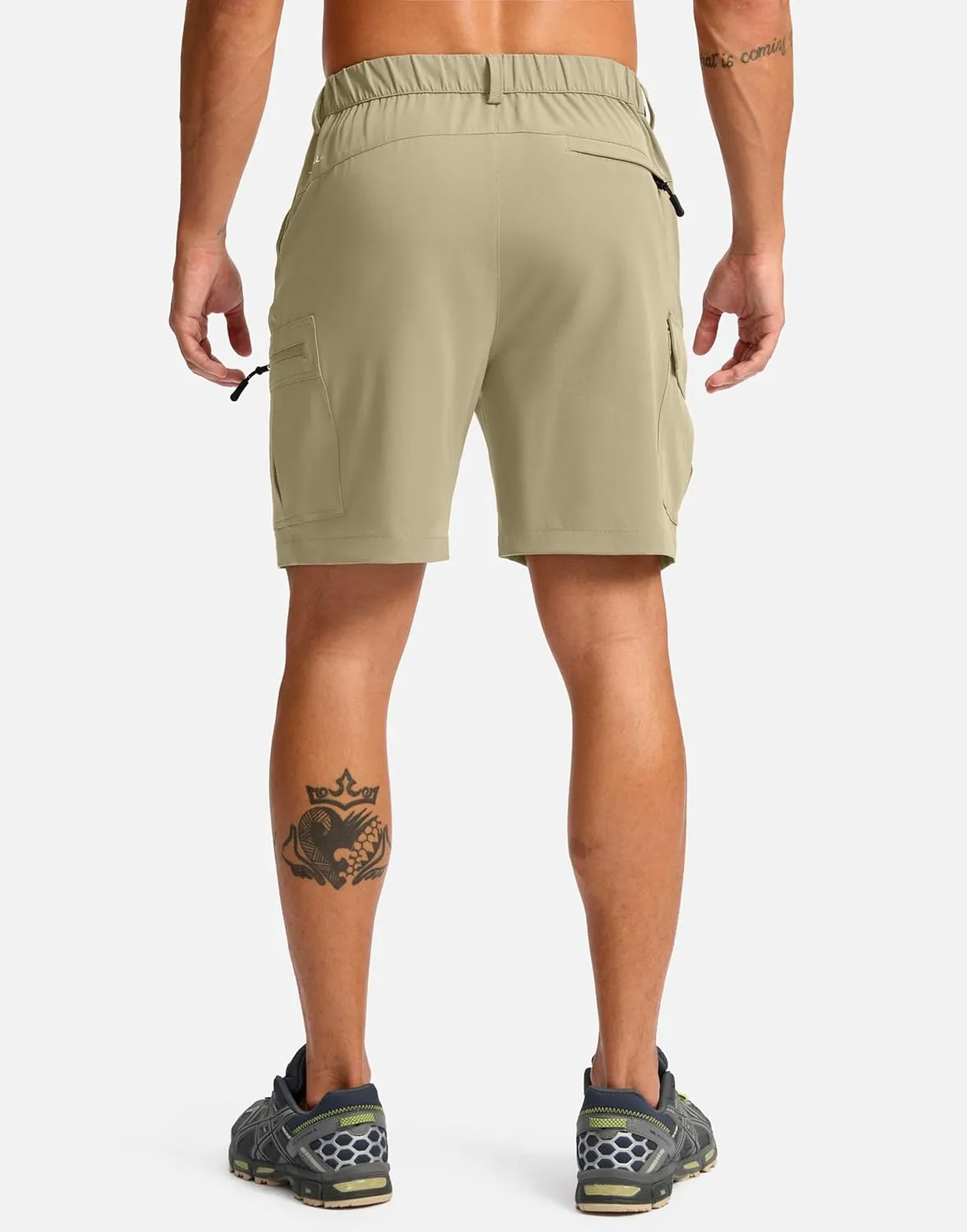 Pudolla Men's Hiking Cargo Shorts 7" Lightweight Quick Dry Casual Work Shorts for Men Summer Travel Golf with 5 Pockets