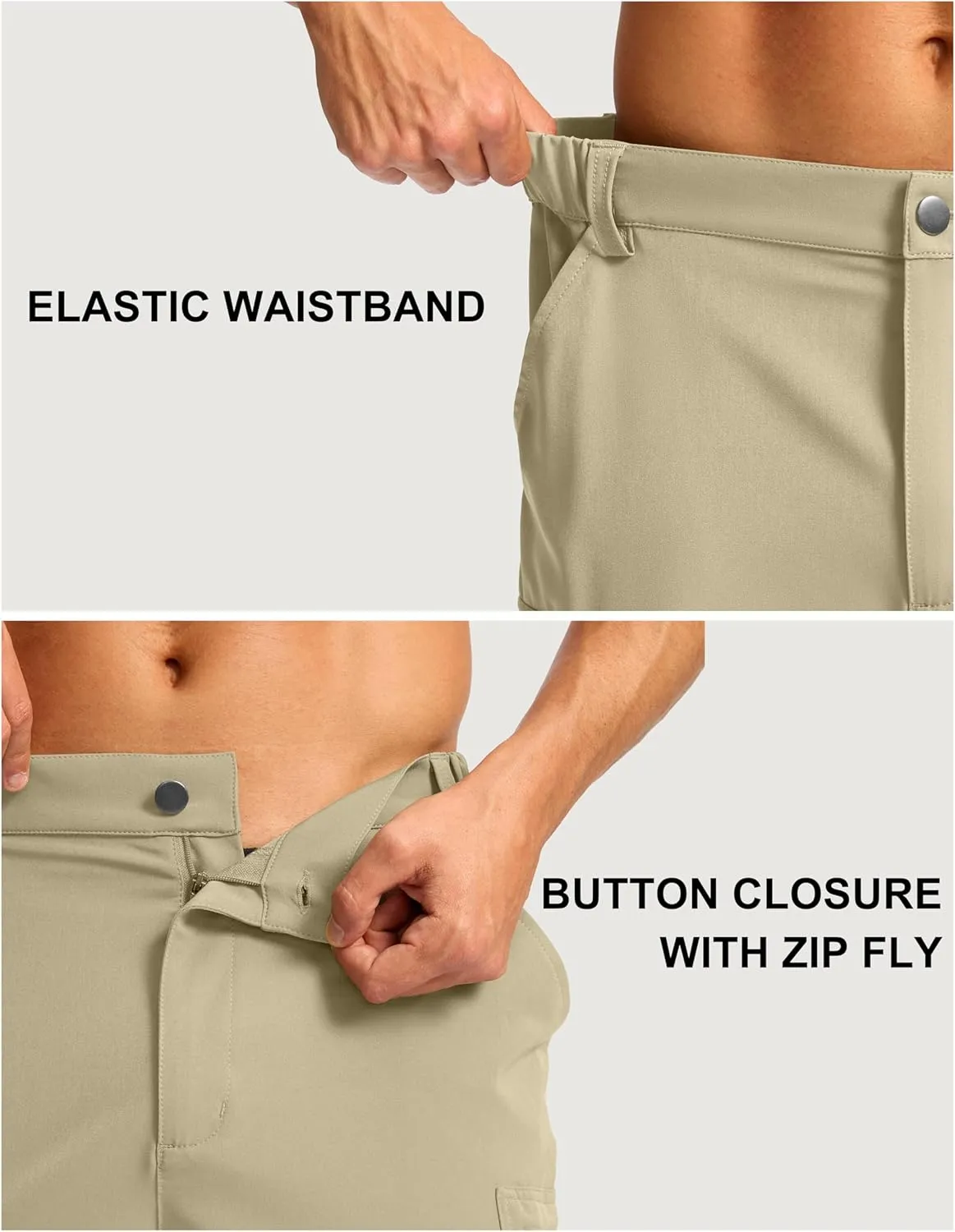 Pudolla Men's Hiking Cargo Shorts 7" Lightweight Quick Dry Casual Work Shorts for Men Summer Travel Golf with 5 Pockets