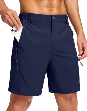Pudolla Men's Hiking Cargo Shorts Lightweight 7" Travel Casual Shorts for Men Golf Work Outdoor with 5 Zipper Pockets