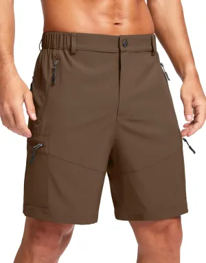 Pudolla Men's Hiking Cargo Shorts Lightweight 7" Travel Casual Shorts for Men Golf Work Outdoor with 5 Zipper Pockets
