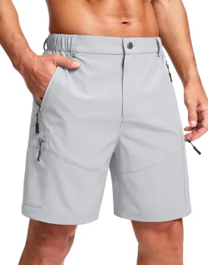 Pudolla Men's Hiking Cargo Shorts Lightweight 7" Travel Casual Shorts for Men Golf Work Outdoor with 5 Zipper Pockets