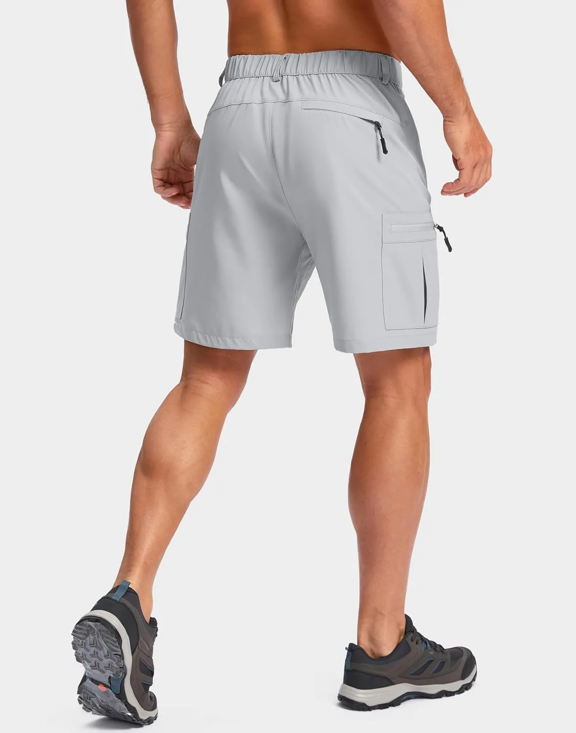 Pudolla Men's Hiking Cargo Shorts Lightweight 7" Travel Casual Shorts for Men Golf Work Outdoor with 5 Zipper Pockets