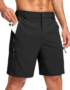 Pudolla Men's Hiking Cargo Shorts Lightweight 7" Travel Casual Shorts for Men Golf Work Outdoor with 5 Zipper Pockets