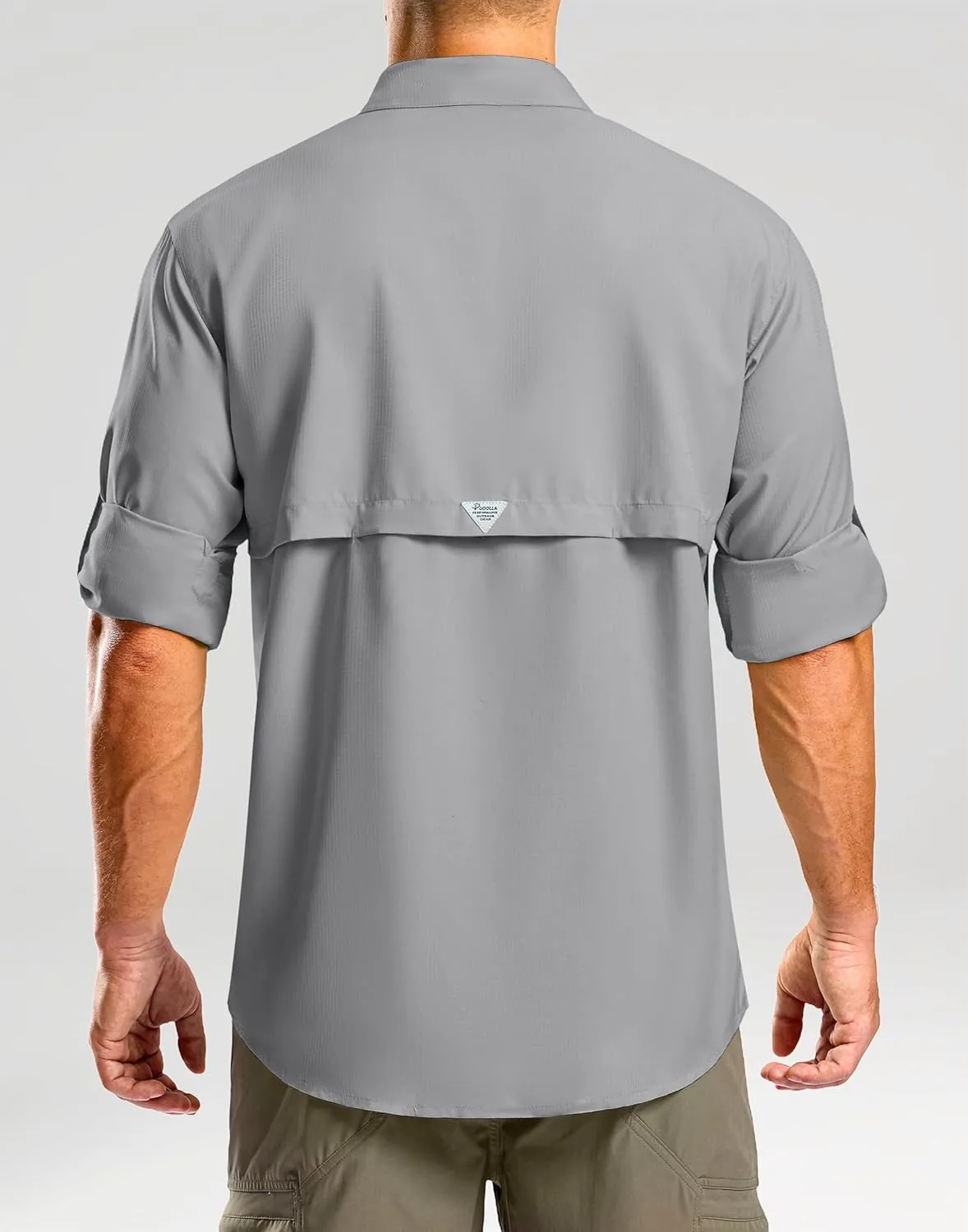 Pudolla Men's Sun Protection Fishing Shirt Lightweight Long Sleeve UPF 50  Hiking Shirt for Men Outdoor Travel with Pockets