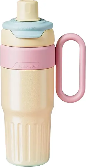 Puff Cup 26 oz Insulated Water Bottle with 2-in-1 Straw and Spout Lid, Keep Cold 24H, Leak-Proof, Fits in Car Cup Holder, Stainless Steel Water Bottle for Sports, Travel, and School