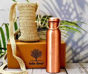 |Pure Copper Water Bottles|Copper Seamless Leak Proof Bottle | Perfect Ayurvedic Copper Bottle (1000ml) (SEVEN CHAKRA)