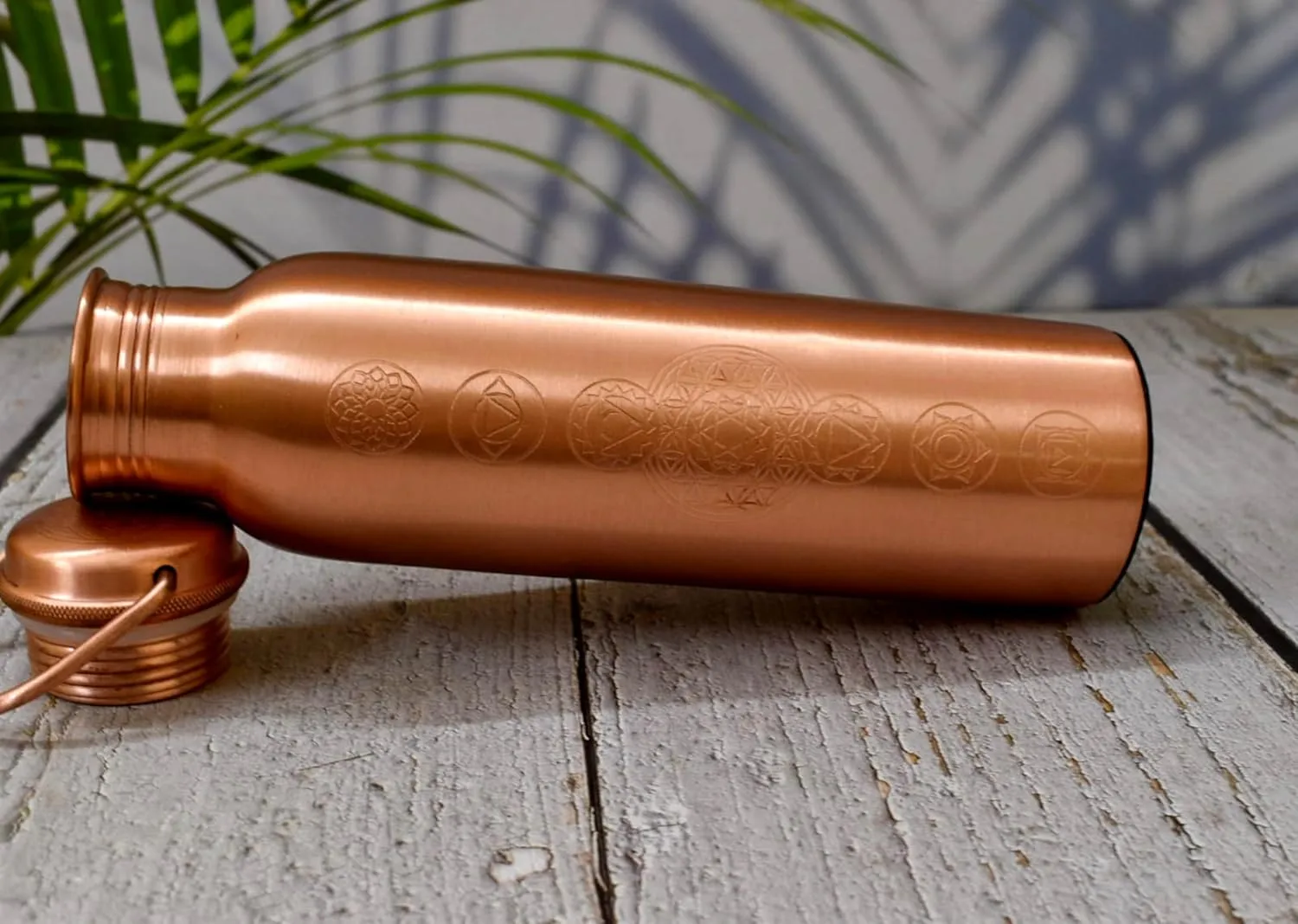 |Pure Copper Water Bottles|Copper Seamless Leak Proof Bottle | Perfect Ayurvedic Copper Bottle (1000ml) (SEVEN CHAKRA)