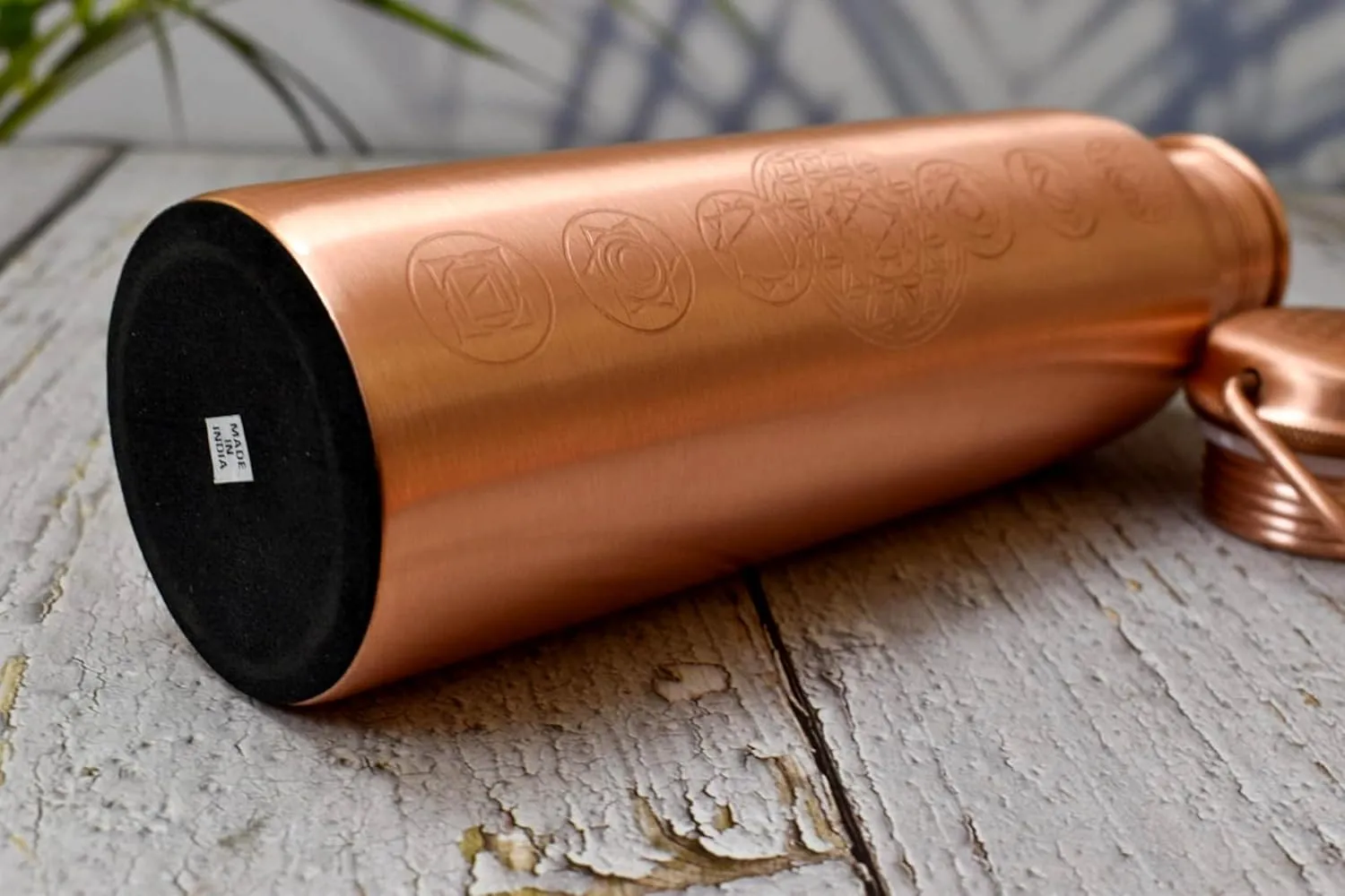 |Pure Copper Water Bottles|Copper Seamless Leak Proof Bottle | Perfect Ayurvedic Copper Bottle (1000ml) (SEVEN CHAKRA)