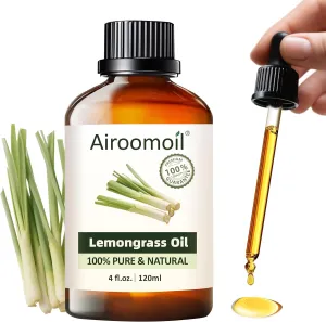 Pure Lemongrass Essential Oil Citrus Aromatherapy Natural for Hair Home Body Skin Energizing Diffuser Oils 4 Fl Oz