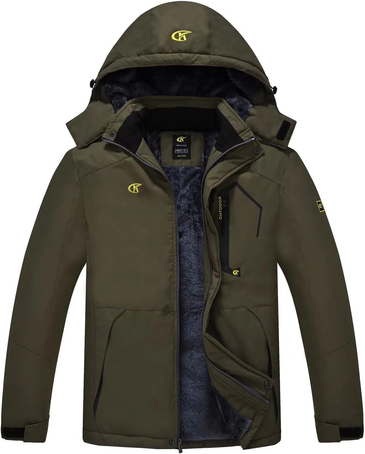 QPNGRP Mens Waterproof Ski Snowboard Jacket Winter Windproof Snow Coat