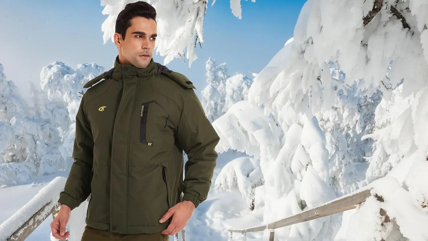 QPNGRP Mens Waterproof Ski Snowboard Jacket Winter Windproof Snow Coat