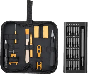QUA'ANNYU [Upgraded Version] Fishing Reel Maintenance Kit | Reel Cleaning Kit | Fishing Reel Care Kit | Fishing Rod Repair Kit | 24 in 1 Screwdriver (Basic Set   24-in-1 Screwdriver)