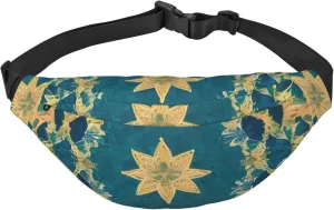 Quadrangle Pattern Men'S And Women'S Waist Pack, Crossbody Bag With Adjustable Belt For Running, Traveling, Sports, Hiking