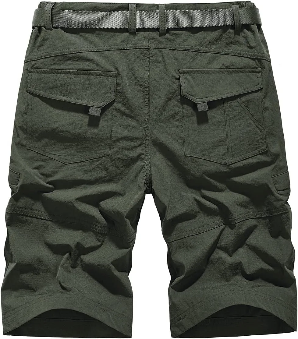 Quick Dry Cargo Hiking Strectchy Shorts Men's Outdoor Summer Causal Work Multi-Pocket Short (No Belt)