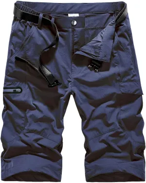 Quick Dry Cargo Shorts Men's Outdoor Summer Causal Hiking Multi-Pocket Short (No Belt)