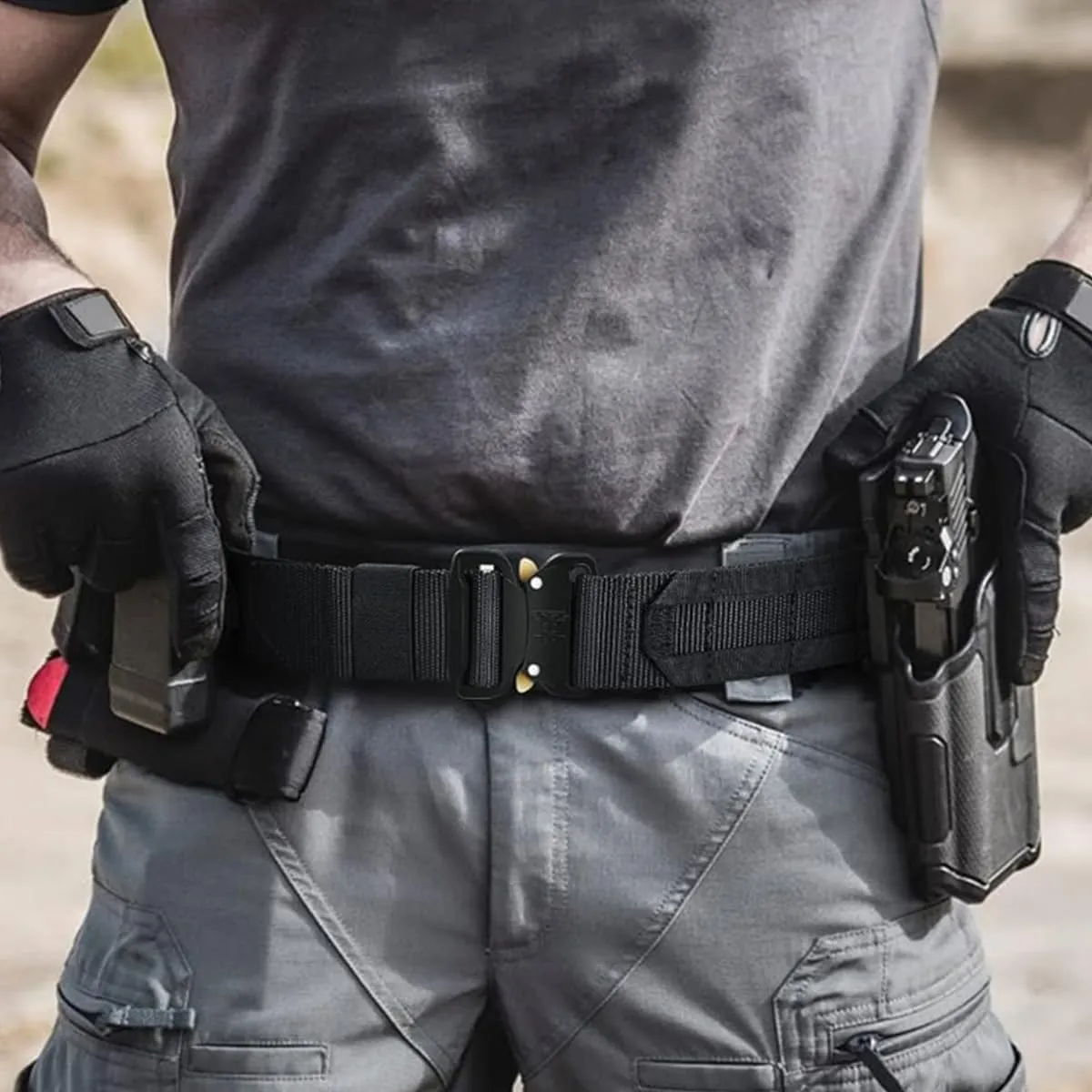 Quick Release COBRA Buckle EDC MOLLE Utility Belt 2in1 Tactical Heavy Duty Gun Belt Law Enforcement for Men Women