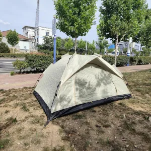 Quick-Set Automatic Tent, Waterproof & UV-Resistant, 2-3 Person Camping Tent for Outdoor Travel & Picnic - Beige, Easy Setup (Ivory White)