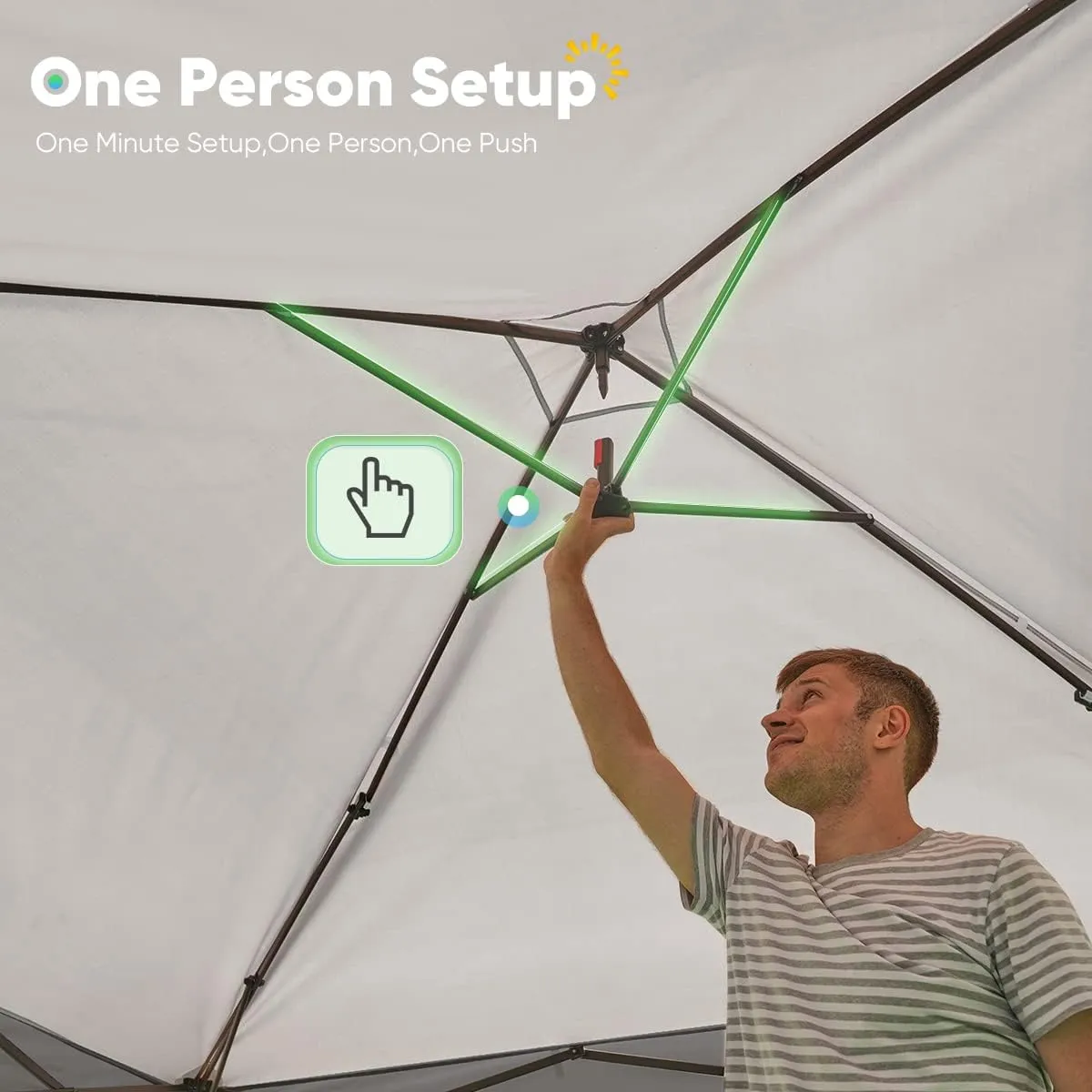 Quictent 8'x8' Pop up Canopy Tent with Netting, Auto-Close Magnetic Doors, One Person Instant Setup Screen House Room Tent Screened Waterproof (Gray)