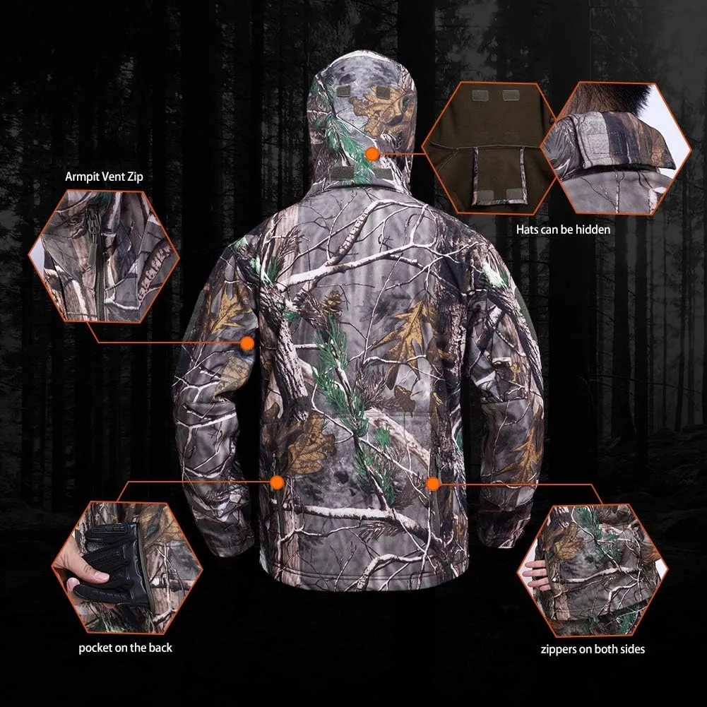 Quiet Hunting Clothes Suit Clothing Gear Camouflage Hoodie Jacket Pants